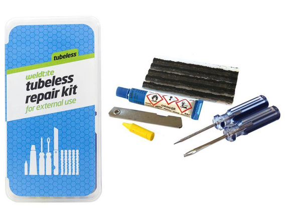 Zestaw do naprawy opon Weldtite Tubeless Repair Kit (zastosowanie zewnętrzne) 
