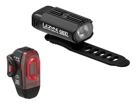 Zestaw lampek LED Lezyne Hecto Drive 500XL, 500 lm, Ktv Pro Drive, 75 lm USB
