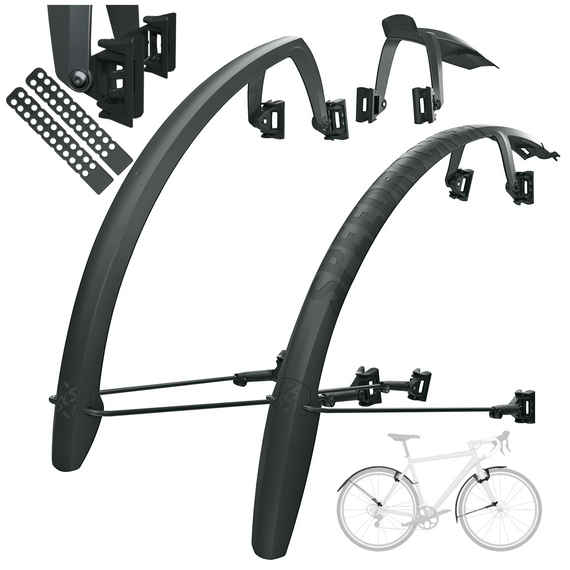 Błotniki SKS SpeedRocker 28" gravel, przełaj, czarne, matowe zestaw