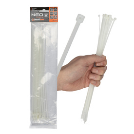 Opaski zaciskowe, zipki NEO-Tools Extreme 3,6 x 300 mm, 20 szt., białe