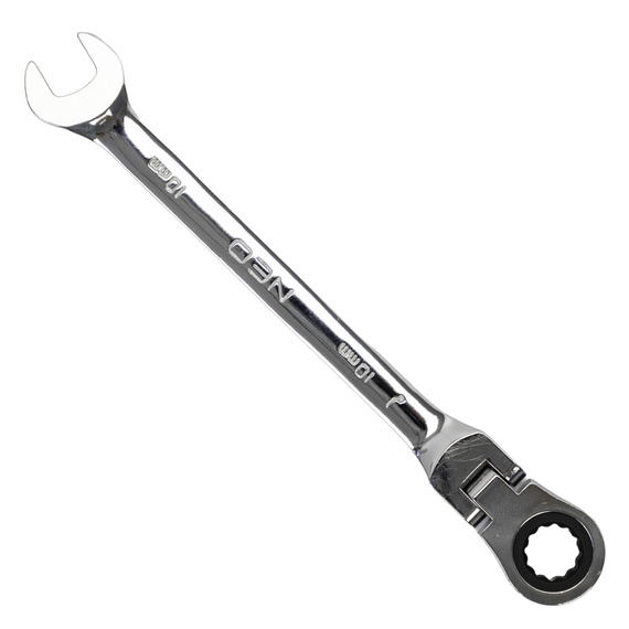 Klucz płasko-oczkowy Neo Tools, z przegubem i grzechotką,10 mm