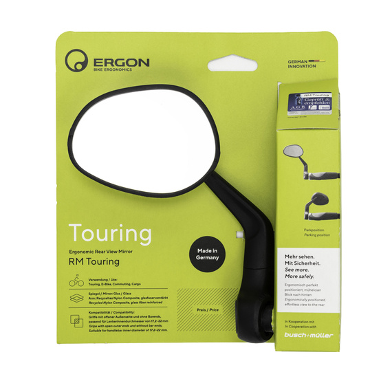 Lusterko rowerowe ERGON RM Touring, E-bike, do kierownicy