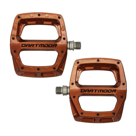 Pedały platformowe Dartmoor Vibe Pro Red Devil, czerwone, z pinami, łożyska maszynowe