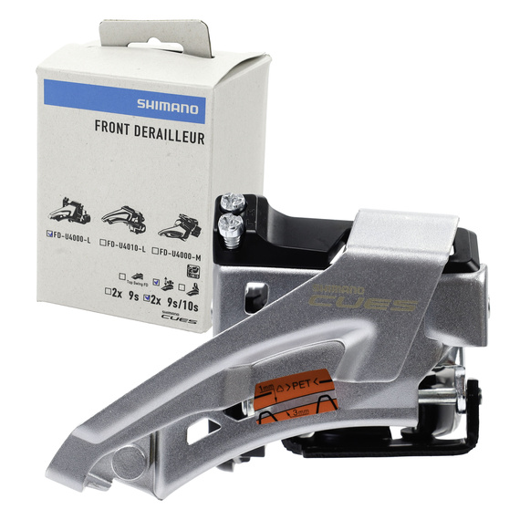 Przerzutka przednia Shimano Cues FD-U4000-L 2x9/10-rz, 28,6/31,8/34,9 mm, Top Swing, 40T