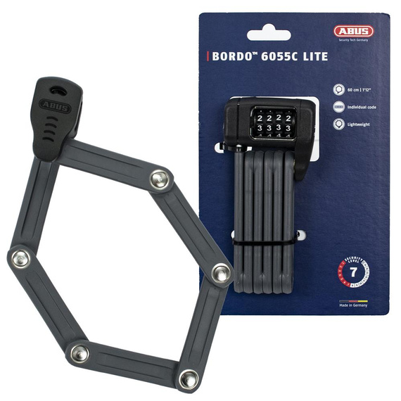 Zapięcie składane panelowe Abus Bordo™ Lite Mini 6055c/60 czarne, szyfr

