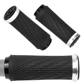 Chwyty kierownicy Sram Locking Grips for Grip Shift Integrated 85mm czarne ze srebrną obejmą