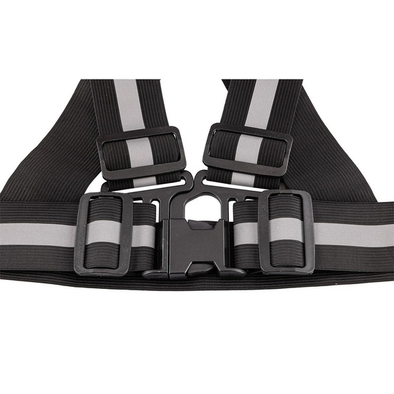 Odblaskowe szelki bezpieczeństwa NEO, elastyczne, regulowane, czarne