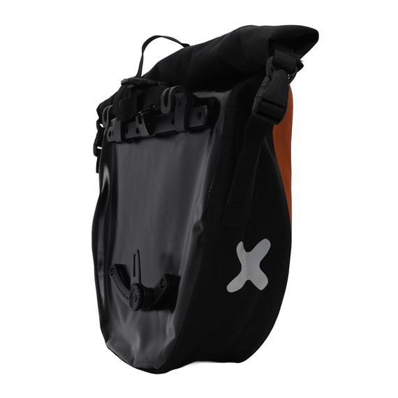 Sakwy EXTRAWHEEL WAYFARER czarno-czerwone 50L (2x25L) PREMIUM CORDURA