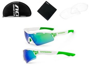 Okulary Accent Stingray białe 2 pary soczewek