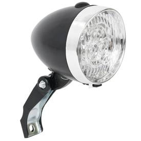 Lampka przednia JY592, Retro, 3 diody LED, bateryjna, czarna