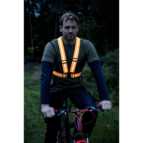 Odblaskowe szelki bezpieczeństwa NEO, elastyczne, regulowane, pomarańczowe