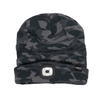 Czapka dwuwarstwowa z wbudowaną latarką LED, ładowanie USB, Camo Urban