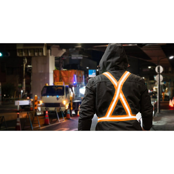 Odblaskowe szelki bezpieczeństwa NEO, elastyczne, regulowane, pomarańczowe