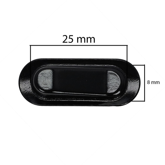 Przelotka, opór ramy do pancerza, YM-PP01, 25 x 8 mm, czarna