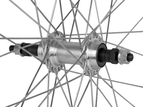 Tylne koło aluminiowe srebrne 26" - piasta stalowa