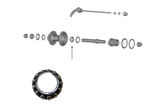 Koszyk kulek piasty Shimano FH-MT500, FH-MT510, FH-MT500-B, (3/16" x 13)