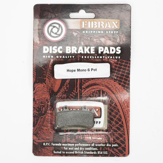 Klocki hamulcowe pół-metaliczne Fibrax ASH919 do hamulców Hope Mono 6 (6-tłoczkowe)