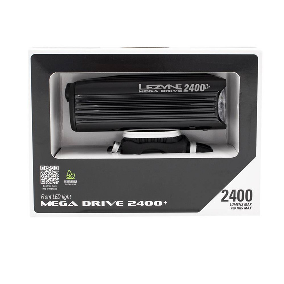 Lampka przednia Lezyne Mega Drive 2400+, 2400 lumenów, USB-C, czarna