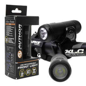 Lampka przednia AUTHOR QUANTUM 750lm L-run USB czarna