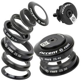 Stery pół-zintegrowane Accent HSI-AIR Taper 1-1/8"-1.5" ZS44/ZS56 łożyska maszynowe, czarne