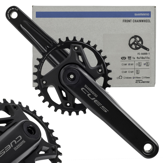 Mechanizm korbowy Shimano Cues  FC­U6000­1, 1 x 9/10/11/rz, 170 mm, 32T, bez łożysk