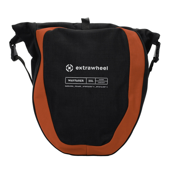 Sakwy EXTRAWHEEL WAYFARER czarno-czerwone 50L (2x25L) PREMIUM CORDURA