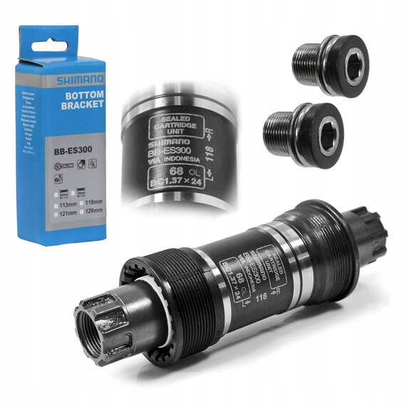 Suport oś mechanizmu korbowego Shimano BB-ES300 BSA 68/118 octalink ze śrubami