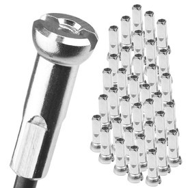 Nyple Sapim Polyax 14 mm, mosiężne, srebrne - opakowanie 38 szt.