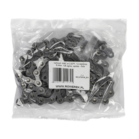 Łańcuch KMC E12 EPT, 12-rzędowy, E-bike, 128 ogniw, folia