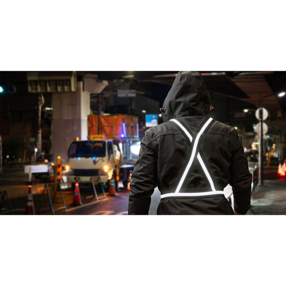 Odblaskowe szelki bezpieczeństwa NEO, elastyczne, regulowane, czarne