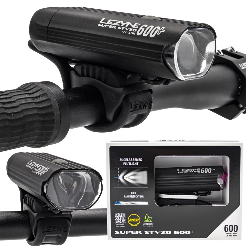 Rayflower ～One Side & One Side～ Lampka przednia Lezyne Super Drive 600+, certyfikat StVZO