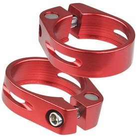 Obejma podsiodłowa 34,9 mm, aluminium, czerwona