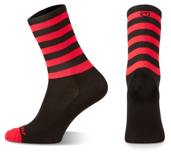 WYPRZEDAŻ Skarpetki kolarskie Accent Stripe Long, czarno-czerwone, S (36-38)
