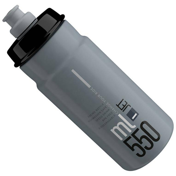Bidon Elite JET, szary, czarne logo, 550ml