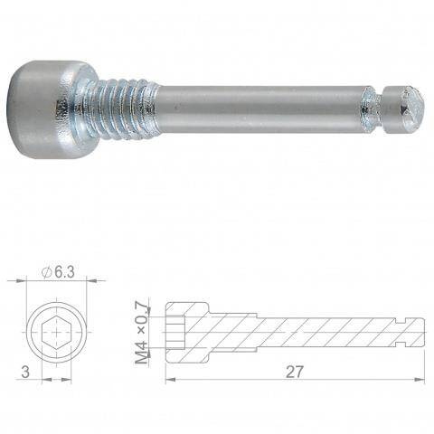 Śruba Firmy Brakco HBP-52 M4 x 0,7 mm x 27 mm stal do okładzin hamulca tarczowego Avid