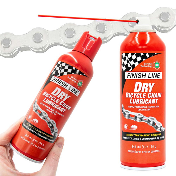 Olej Finish Line Dry Lube 240 ml, ceramiczny, dodatek azotku boru, aerozol