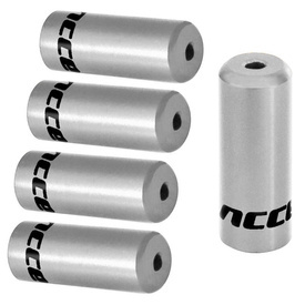 Końcówki pancerza Accent aluminiowe 4 mm, przerzutkowe, 5 szt. srebrne