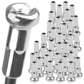 Nyple stalowe CN Spoke SN12, 14G - 2,0 mm; długość 12 mm, srebrne, 38 sztuk