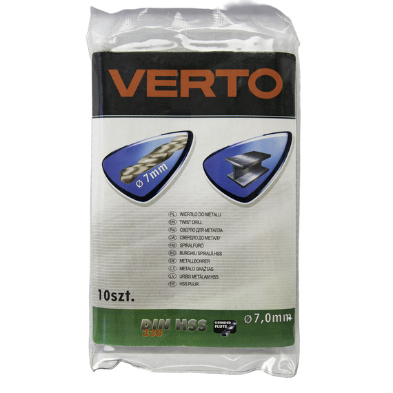 Wiertło do metalu Verto 7 mm HSS, 135°, 10 szt.