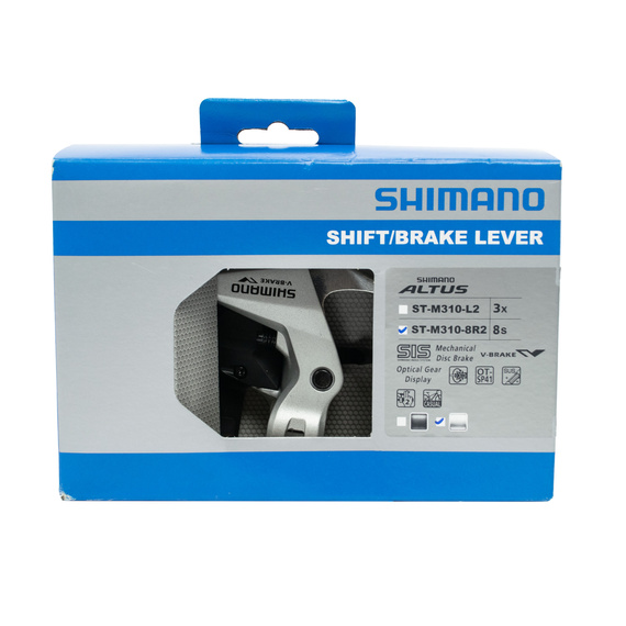 Klamkomanetka Shimano ST-M310-8R2, 8-rzędowa, V-brake, linka 2050 mm, czarno-srebrna