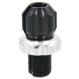 Śruba regulacyjna dźwigni hamulca Alligator, aluminiowa, M10, srebrno-czarna.