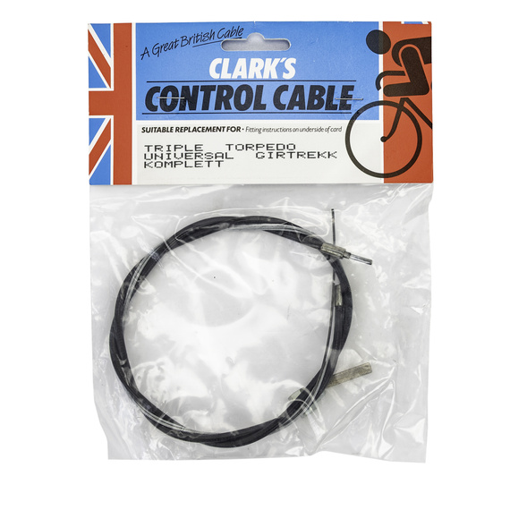 Uniwersalna linka i pancerz Clarks do piast 3 biegowych (torpedo) 600 mm pancerz / 1600 mm linka