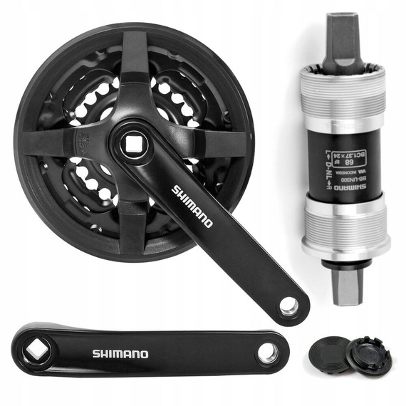 Korba SHIMANO TY301 6 7 8 rzędów z osłoną + suport BB-UN300 68x122,5mm