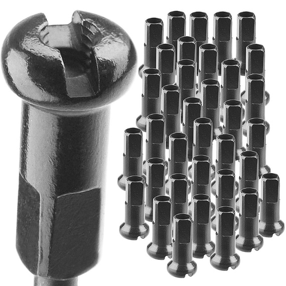 Nyple rowerowe DT Swiss Standard 2,34 x 12 mm, mosiężne, czarne - opakowanie 38 sztuk