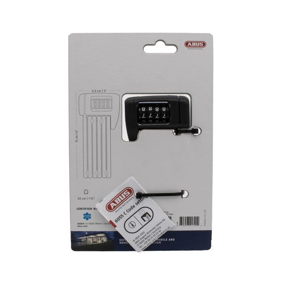 Zapięcie składane panelowe Abus Bordo™ Lite Mini 6055c/60 czarne, szyfr

