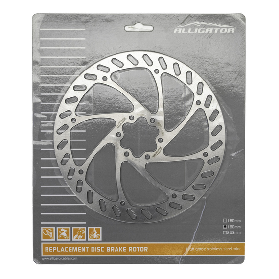 Tarcza hamulcowa Aligator PIZZA, 180 mm, 6 śrub, stal nierdzewna