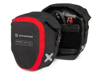 Sakwy EXTRAWHEEL RAMBLER czarno-czerwone 25L POLYESTER