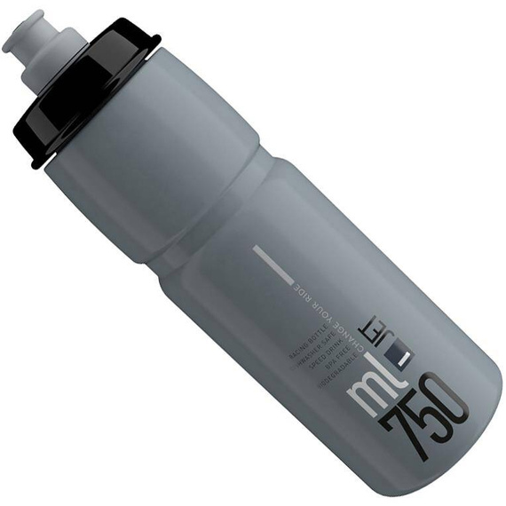 Bidon Elite JET, szary, czarne logo, 750ml
