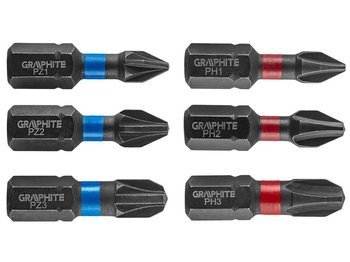 Bity udarowe Graphite S2, PH1, PH2, PH3, PZ1, PZ2, PZ3, 25 mm