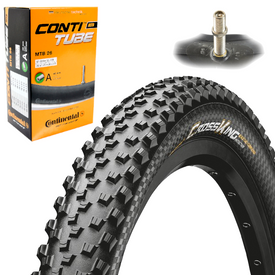 Opona Continental Cross King 26"x2.2" (55-559) + Dętka Continental MTB 26" x 1.75" - 2.5" wentyl auto 40 mm